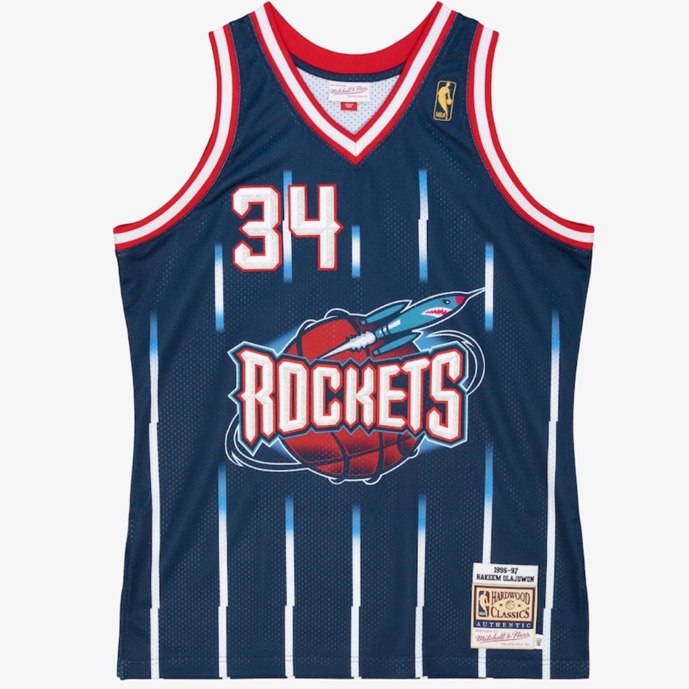 Mitchell & Ness Navy Rockets Basketball Jersey